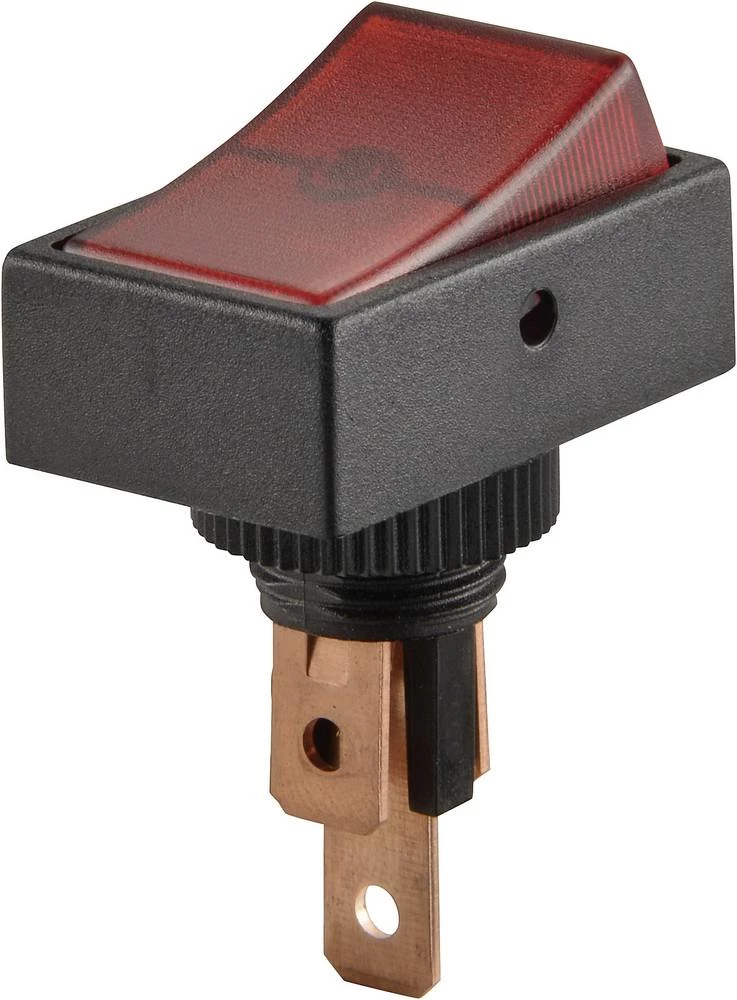 Automobilski klecni prekidač 12 V/DC 20 A 1 x isklop/uklop bez povrata TRU Components TC-R13-207B2-SQ RED 1 kom. slika