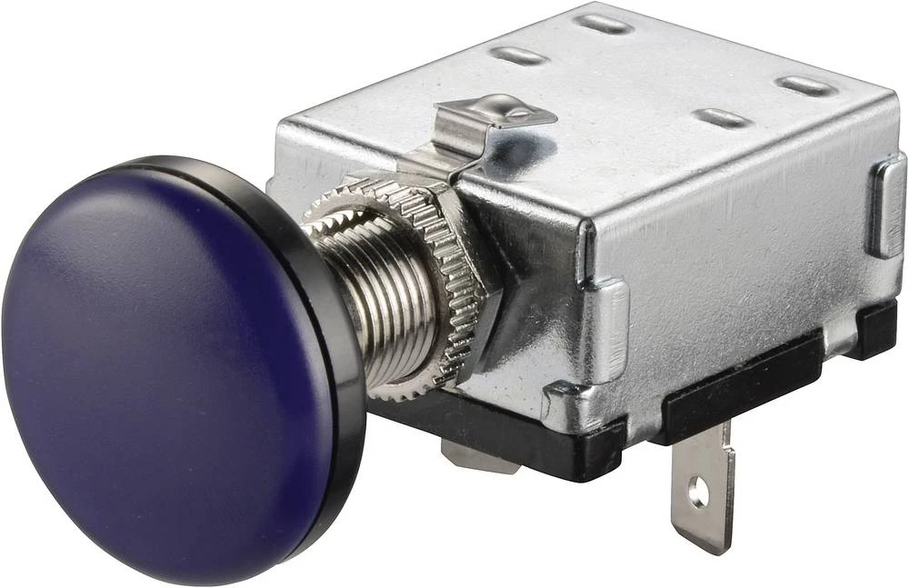 Automobilski potezni prekidač 12 V/DC 30 A 1 x isklop/uklop bez povrata TRU Components TC-A3-26B-SQ BLUE 1 kom. slika