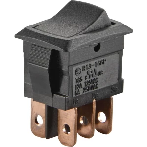Klecni prekidač 250 V/AC 6 A 2 x uklop/uklop TRU Components TC-R13-166PB-02 bez povrata 1 kom. slika