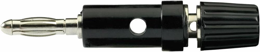 Adapterski lamelni utikač, ravan, promjer kontakta: 4 mm crne boje TRU Components TC-R1-30 B, 10A 1 kom. slika