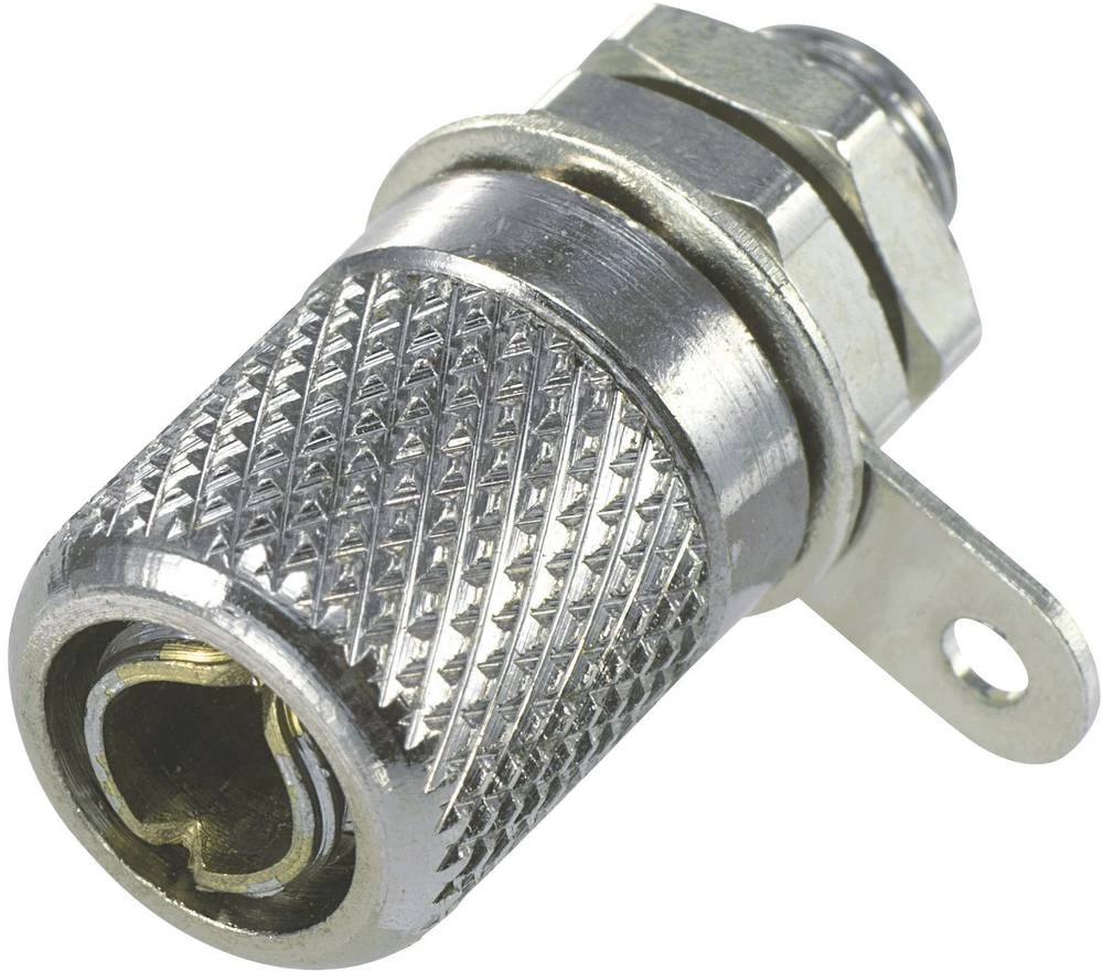 Minijaturna laboratorijska utičnica, utičnica, vertikalna ugradnja, promjer kontakta: 4 mm srebrne boje TRU Components TC-R1-05 slika