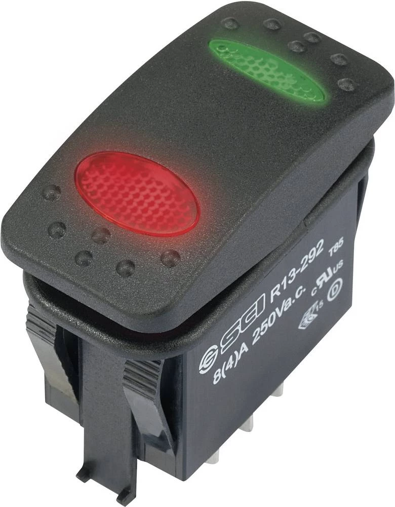 Klecni prekidač 250 V/AC 8 A 1 x uklop/isklop/uklop TRU Components TC-R13-292D6-01-BBRG-22RG0500 IP67 bez povrata 1 kom. slika