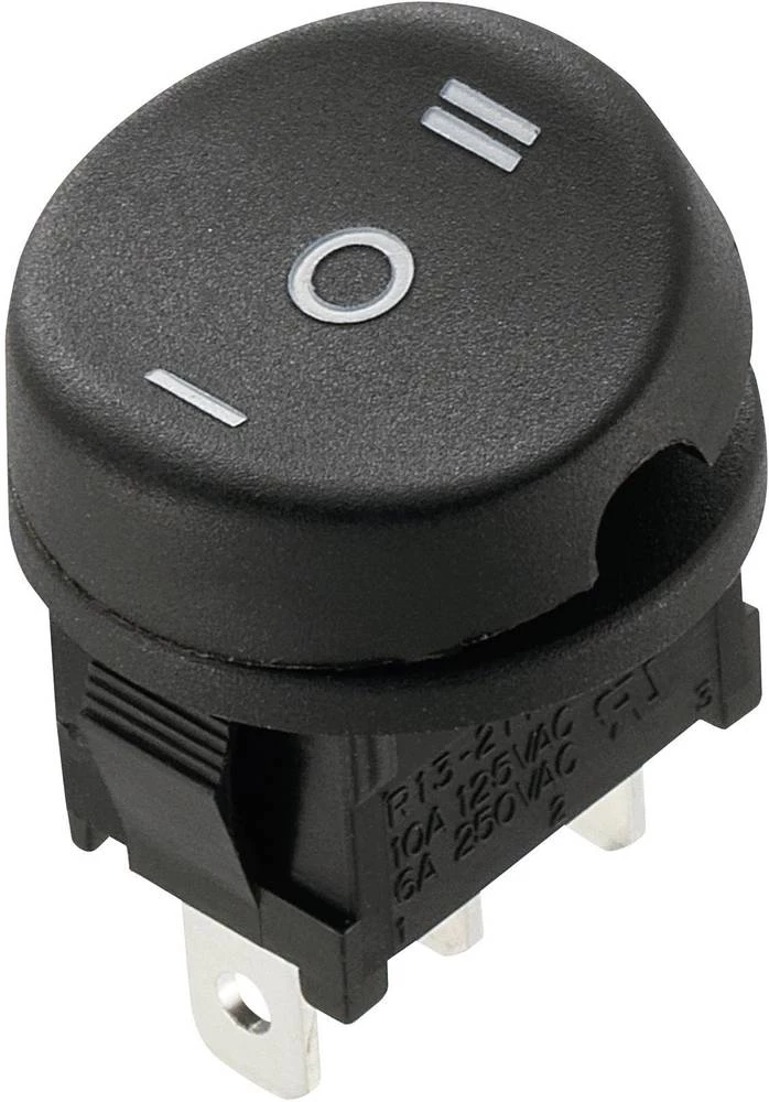 Klecni prekidač 250 V/AC 10 A 1 x uklop/isklop/uklop TRU Components TC-R13-211D-02 bez povrata 1 kom. slika