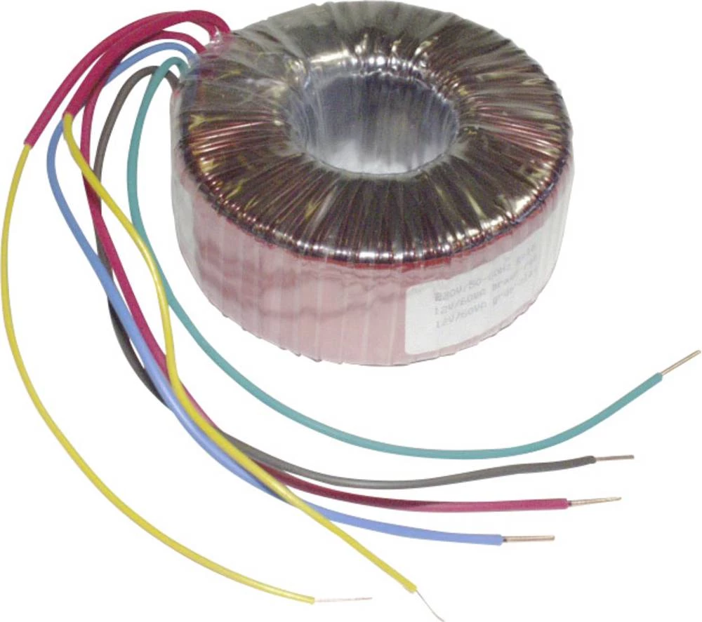 Transformator s prstenastom jezgrom 1 x 230 V 2 x 12 80 VA 3333 mA TC-RKT80/2X12 TRU Components slika