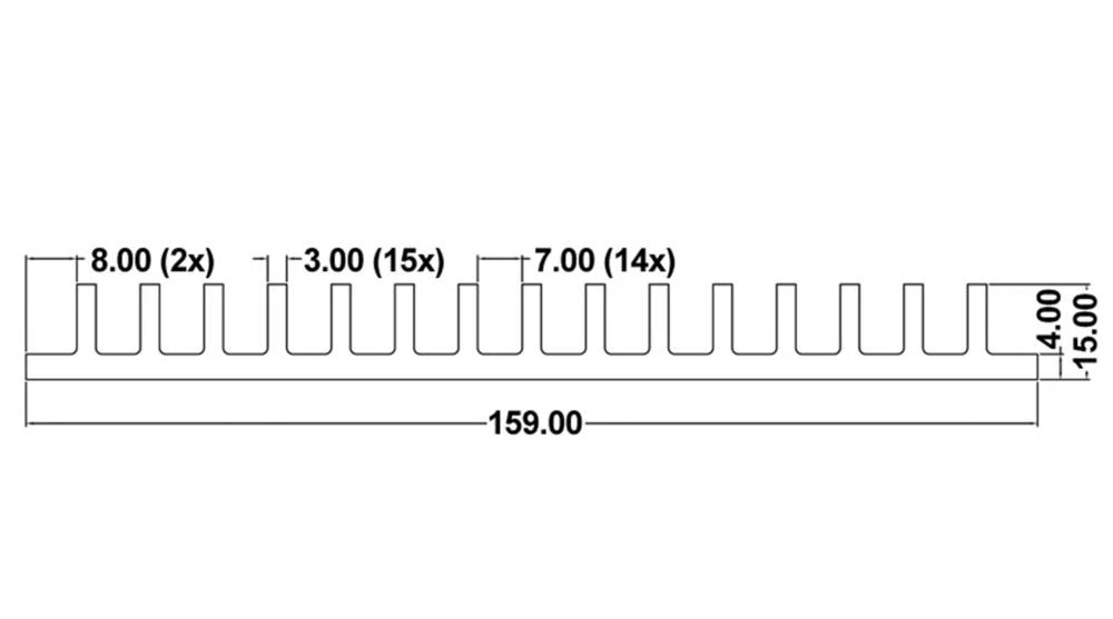 Profilno rashladno tijelo 1.7 K/W (D x Š  x V) 100 x 15 x 15 mm TRU Components TC-KK44100 slika