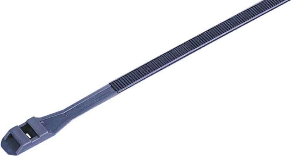 Vezica za kabele 180 mm crne boje s dvostrukom glavom UV-stabilna TRU Components 1592817 TC-DLR180BK203 1 kom. slika