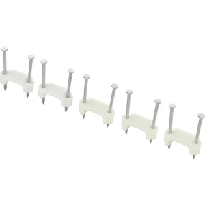 Obujmica za kabel s čavlom, dvostruko pričvršćivanje, bijele boje TRU Components 1593094 TC-DNF17203 1 kom. slika