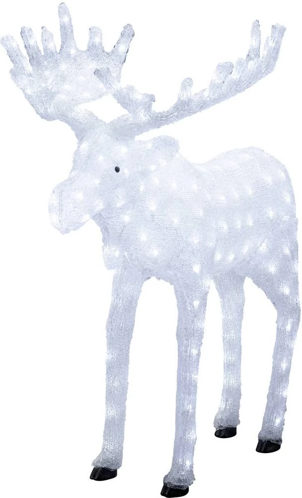 Akrilna figurina jelen, hladno bijelo LED svjetlo, Konstsmide 6261-203, bijela slika