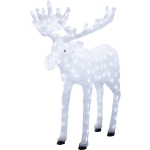 Akrilna figurina jelen, hladno bijelo LED svjetlo, Konstsmide 6261-203, bijela slika