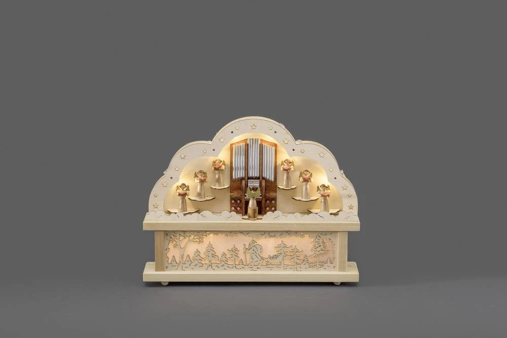 Drvena LED rasvjeta u obliku anđela, toplo bijelo svjetlo Konstsmide 2818-100 Prirodna slika