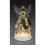 Akrilna figurina anđeo sa brojačem, toplo bijelo LED svjetlo Konstsmide 3394-300 srebrna