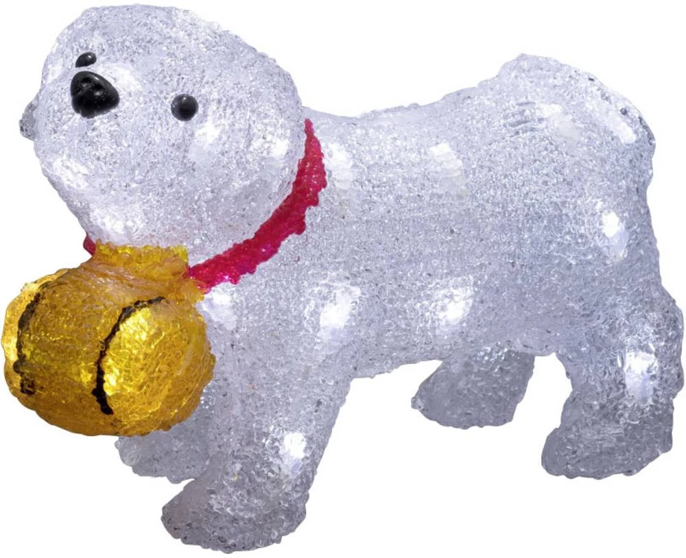 Akrilna figurina - pas Bernhardiner sa brojilom, hladno bijelo LED svjetlo Konstsmide 6130-203, bijela slika