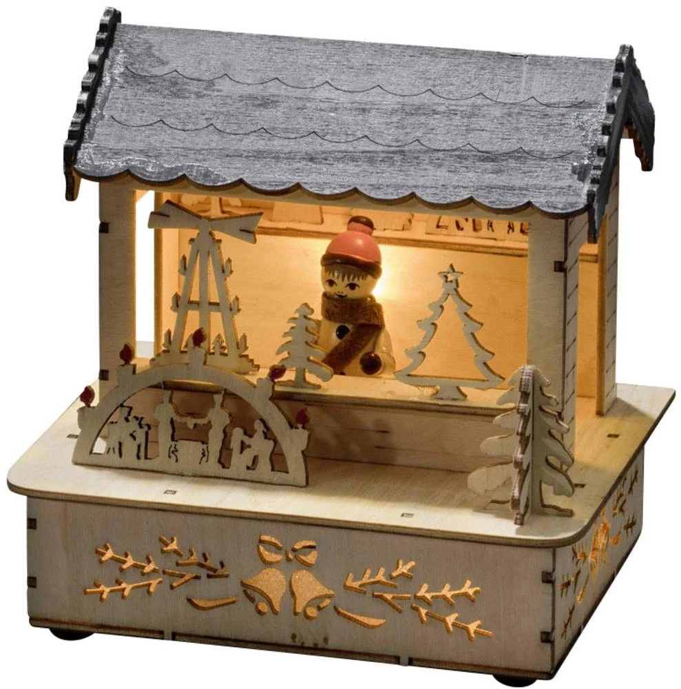 LED scenarij - prodavnica, toplo bijelo svjetlo Konstsmide 2823-100 Drveno, Prirodno, sivo slika