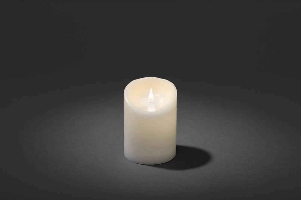 LED-svijeća od voska bijela, toplo bijelo svjetlo  (Ř x V) 100 mm x 140 mm Konstsmide slika