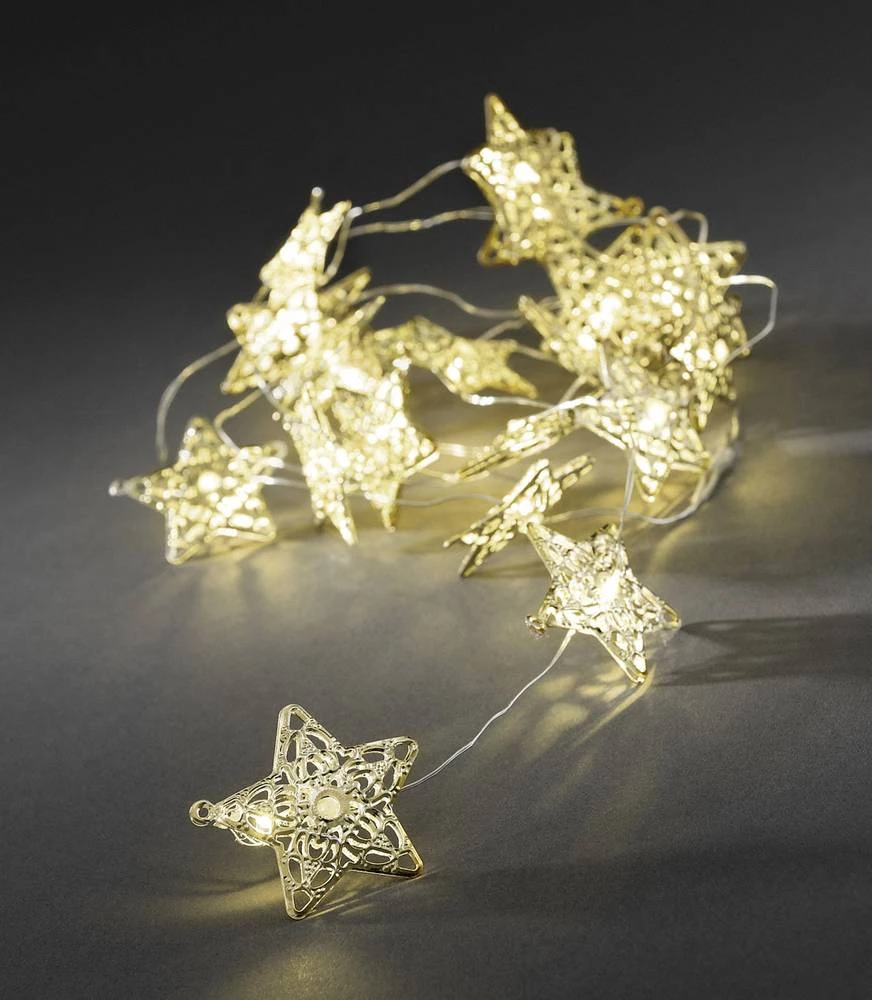 Zvijezda sa svjetlećima LED lancima na bateriju za unutarnju primjenu 20 LED, toplo bijelo svjetlo, dužina osvjetljenja: 1.9 m Konstsmide 3170-803 slika