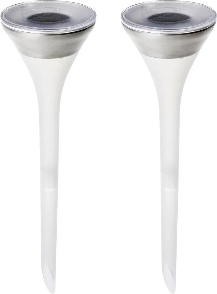 Solarna LED lampa za vrt set od 2 kom. 2 W RGBW Konstsmide Assisi 2 7808-000, bijela, nehrđajući čelik slika