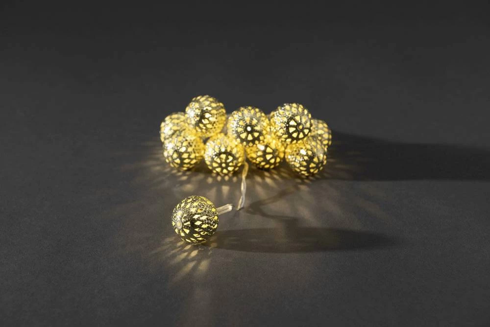 Svjetleći LED lanci sa kuglama na baterije za vanjsku primjenu, toplo bijelo svjetlo, dužina osvjetljenja: 0.9 m KOnstsmide 3188-803 slika