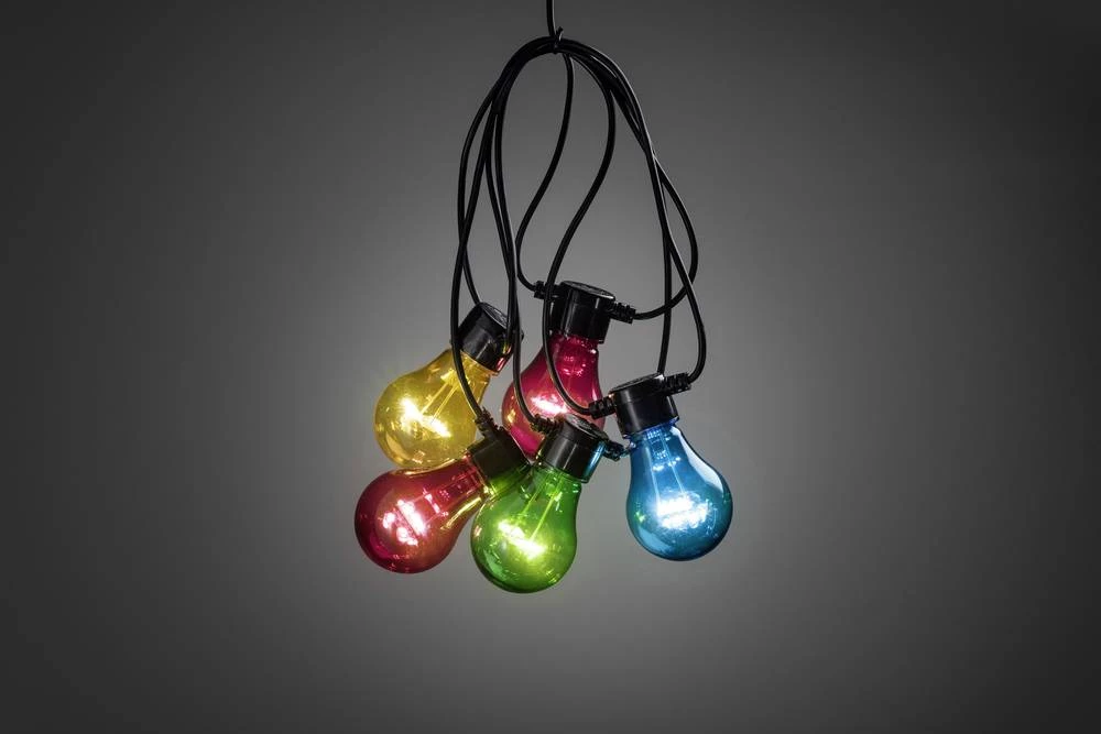 Svjetleći LED lanci na baterije za tulum za vanjsku primjenu 5 + 40 žarulja, LED raznobojan, dužina osvjetljenja: 2 m Konstsmide 2372-500 slika