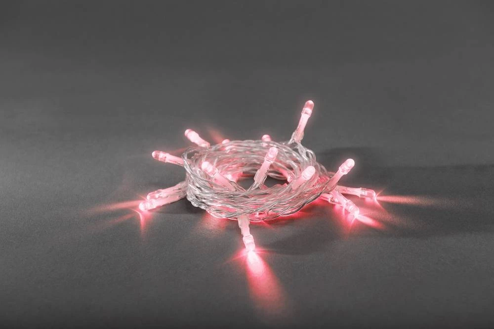 Svjetleći LED lanci na baterije za unutarnju primjenu 50 LED, crvena, dužina osvjetljenja: 7.35 m Konstsmide 1470-553 slika