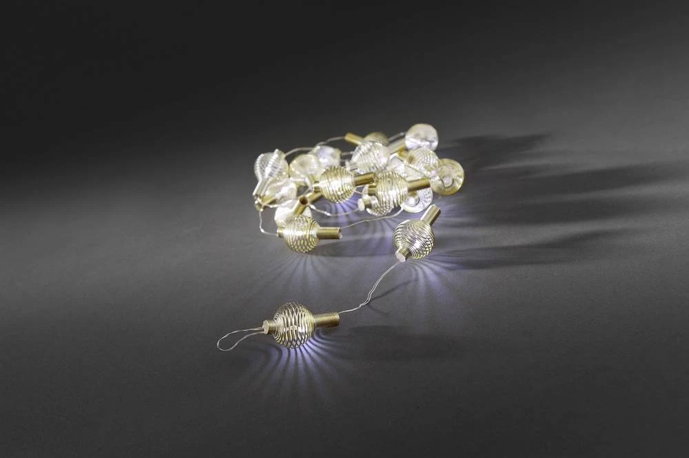 Svjetleći LED lanci na baterije sa kuglama za unutarnju primjenu 20 LED, hladno bijelo svjetlo, dužina osvjetljenja: 1.9 m Konstsmide 3169-803 slika