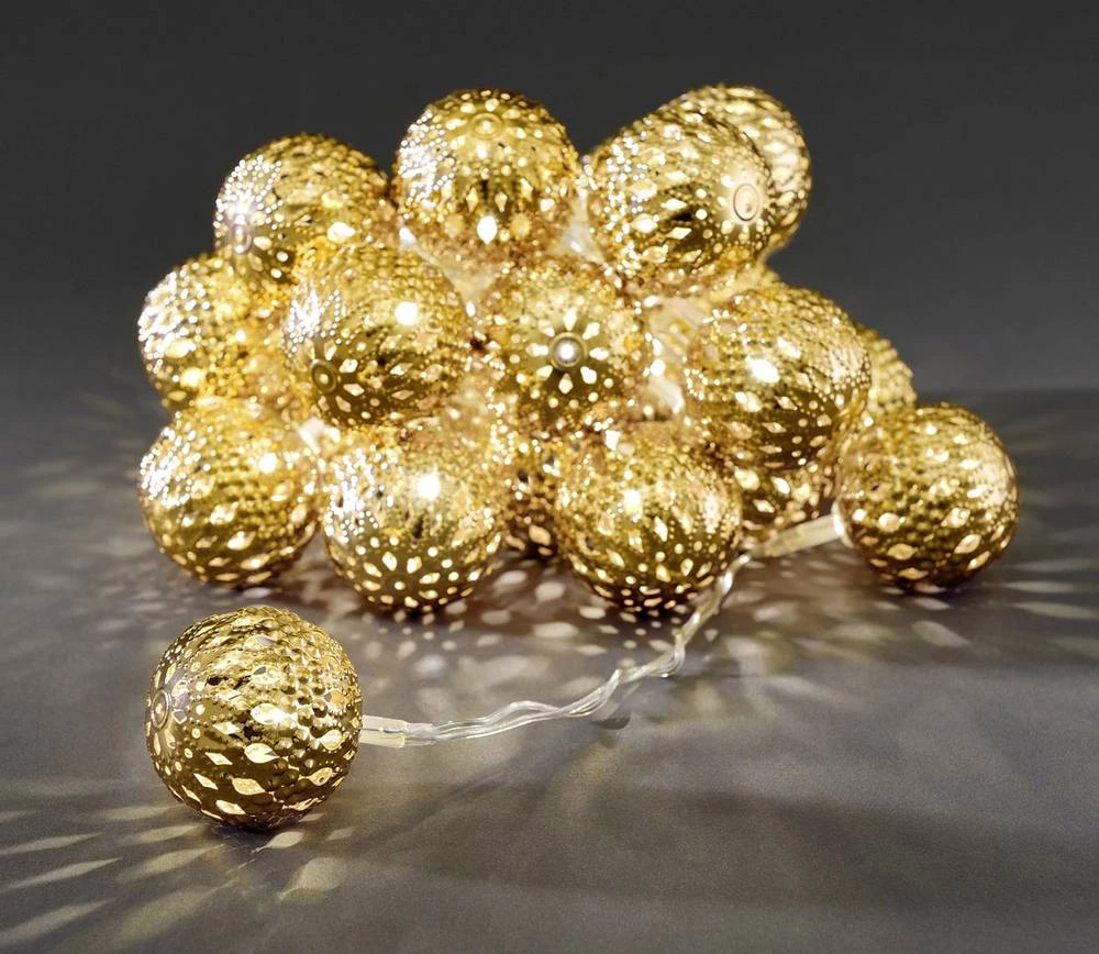 Svjetleći LED lanci sa kuglama za unutarnju primjenu 24 LED, toplo bijelo svjetlo, dužina osvjetljenja: 3 m Konstsmide 3156-803 slika