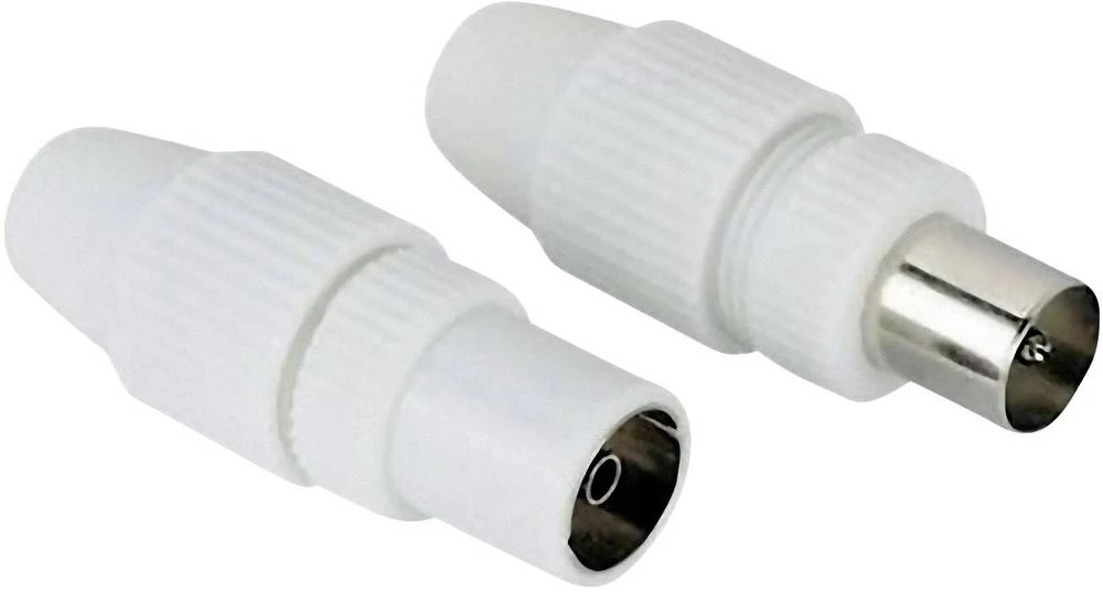 Koaksijalni muški i ženski konektor u kompletu, stezivi, za antenu, utični konektor promjer kabla: 7 mm slika