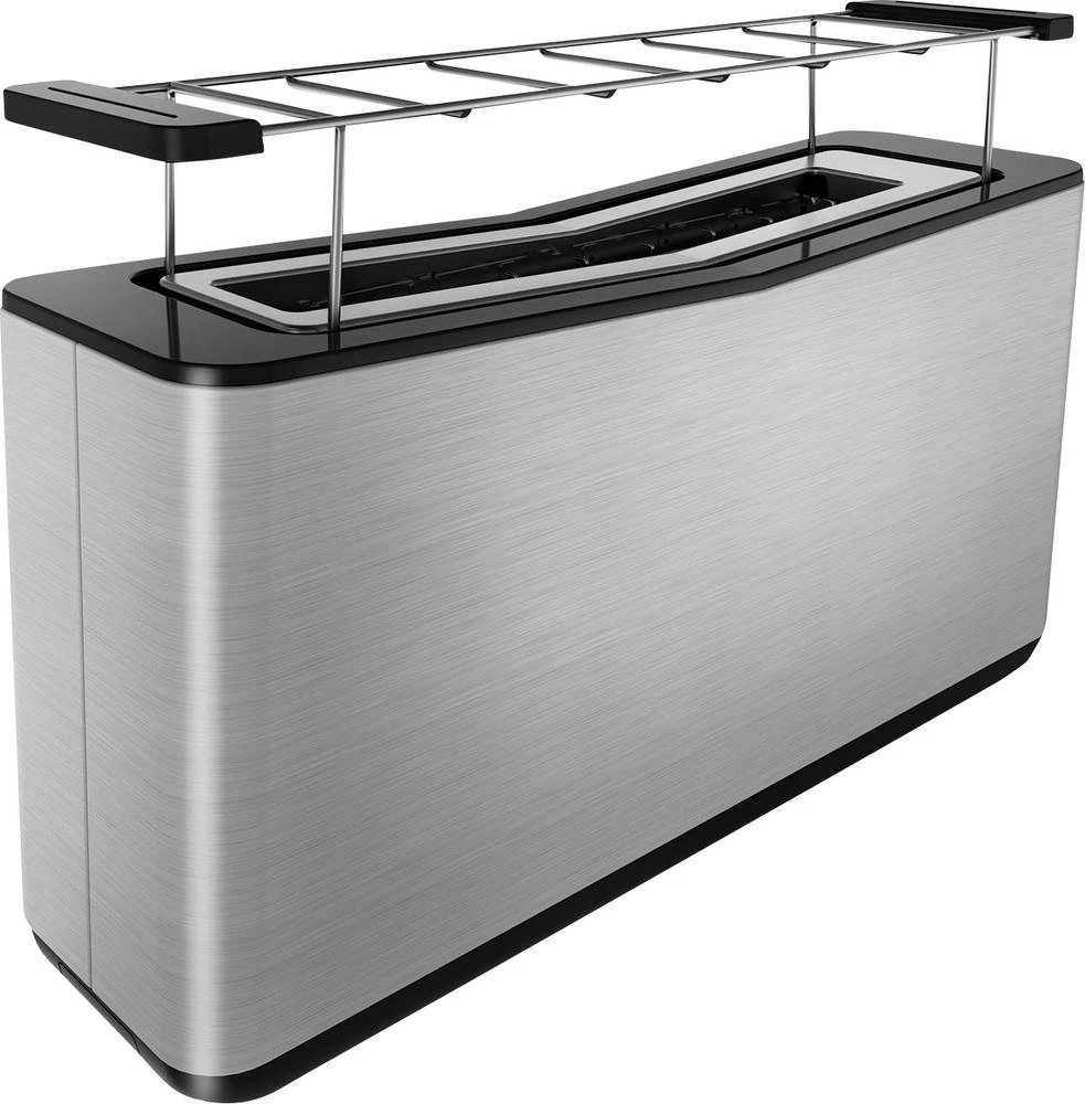 Dugački toster TA 8680 Grundig s funkcijom za pecivo, s nastavkom za pecivo plemeniti čelik, crna slika