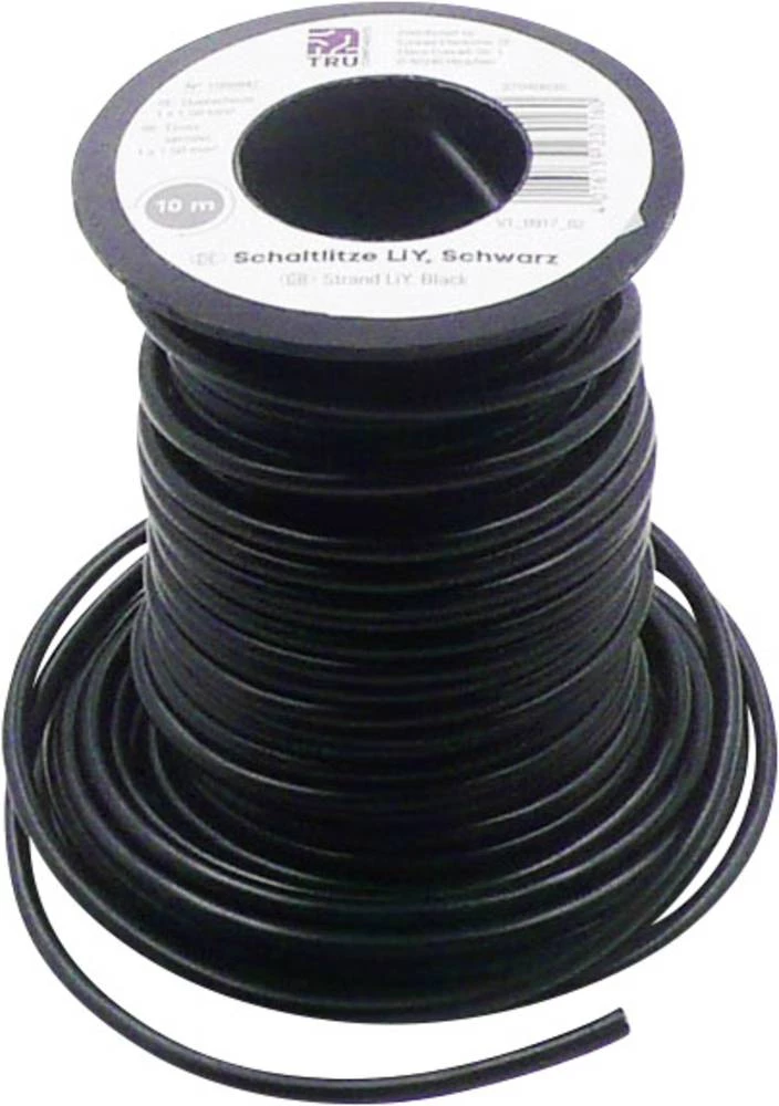 Finožični vodič LiY 1 x 1.50 mm? crne boje Conrad Components 605909 10 m slika