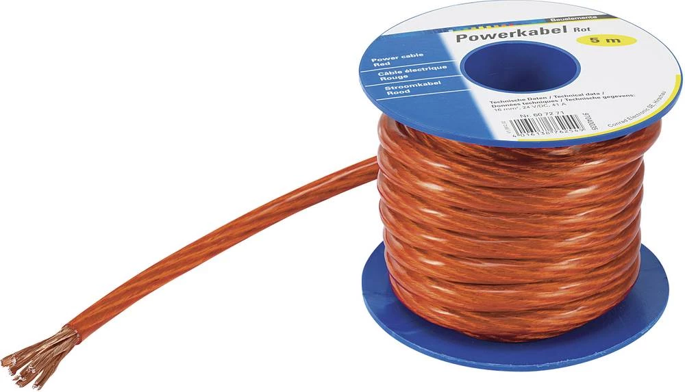 Kabel za uzemljenje 1 x 35 mm? crvene boje, Transparent Conrad Components 607407 5 m slika