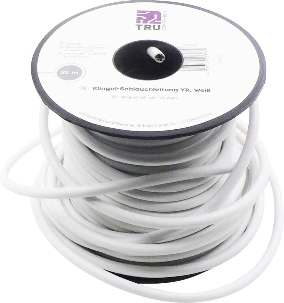 Kabel za zvono YR-DR 6 x 0.50 mm? bijele boje Conrad Components 607065 20 m slika