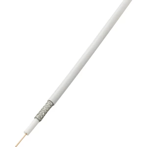 Koaksijalni kabel, vanjski promjer: 6.80 mm RG6 /U 75 Ω 85 dB bijele boje Conrad Components 609417 10 m slika