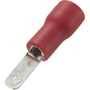 Plosnati utikač, širina utikača: 2.8 mm debljina utikača: 0.5 mm 180 ° djelomično izolirani, crvene boje Conrad Components 73675 slika