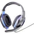 Gaming naglavne slušalice s mikrofonom 3.5 mm klinken utikač, s kabelom Renkforce RF-GHD-100 On Ear crne-plave boje slika