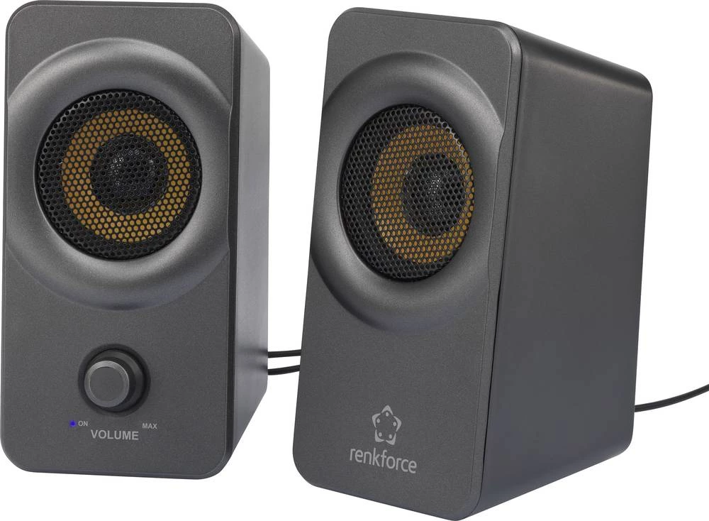 2.0 PC-zvučnik s kabelom Renkforce RF-PCL-MESH2.0 5 W crne-sive boje slika