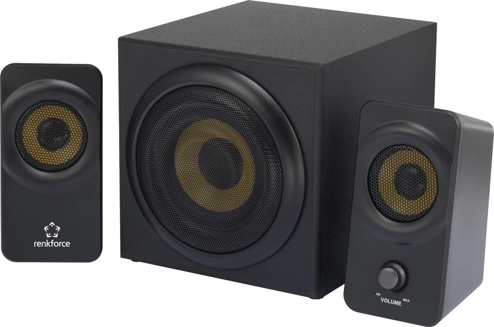 2.1 PC-zvučnik s kabelom Renkforce RF-PCL-MESH2.1 8 W crni slika