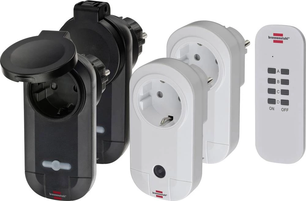 Komplet bežičnih utičnica 1507060 Brennenstuhl unutarnje područje, vanjsko područje 1000 W slika