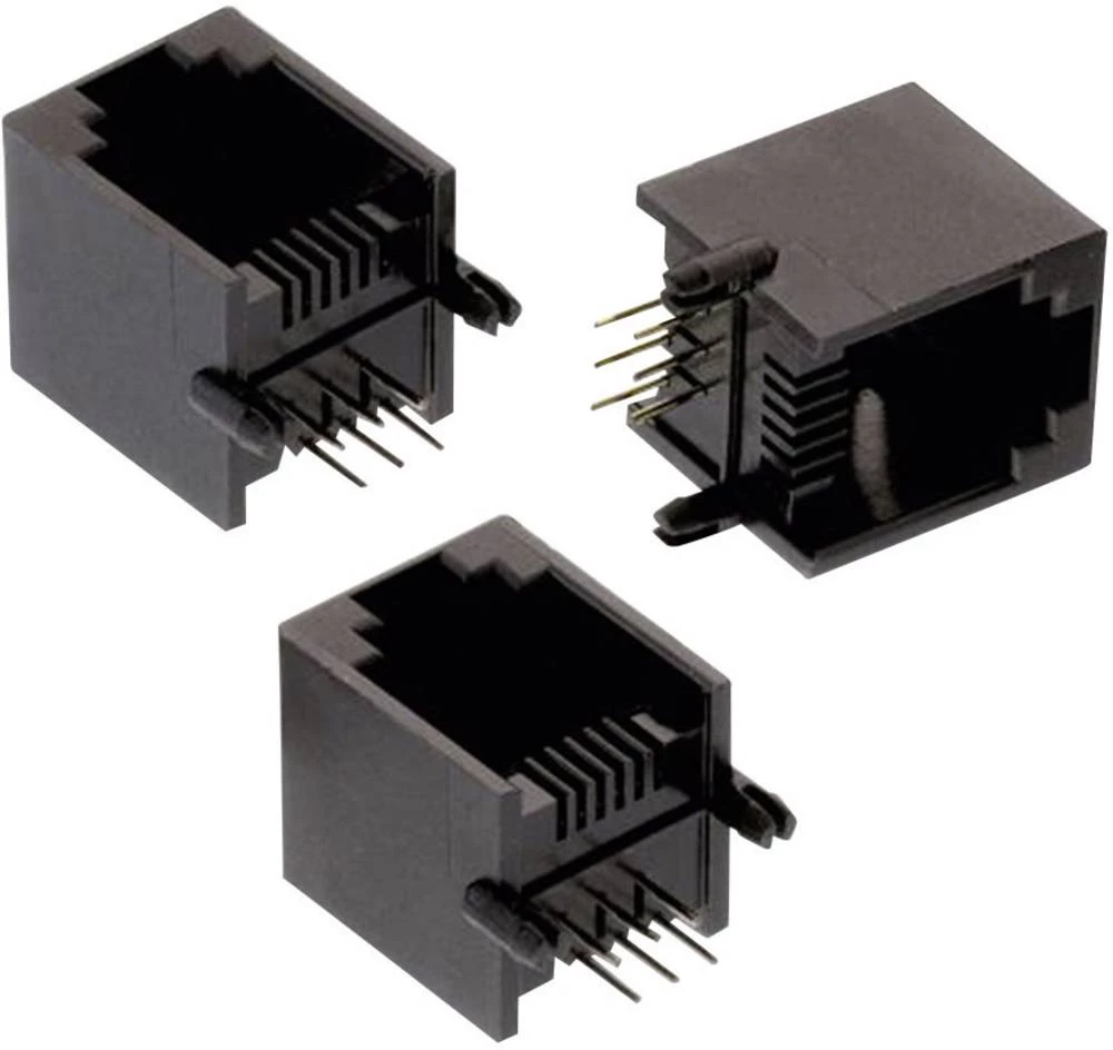 Modularni utikač Tab Up, nezaštićen 6PxC WR-MJ, vertikalna ugradnja broj polova: 6P6C, crni, Würth Elektronik 615006138421 1 kom slika