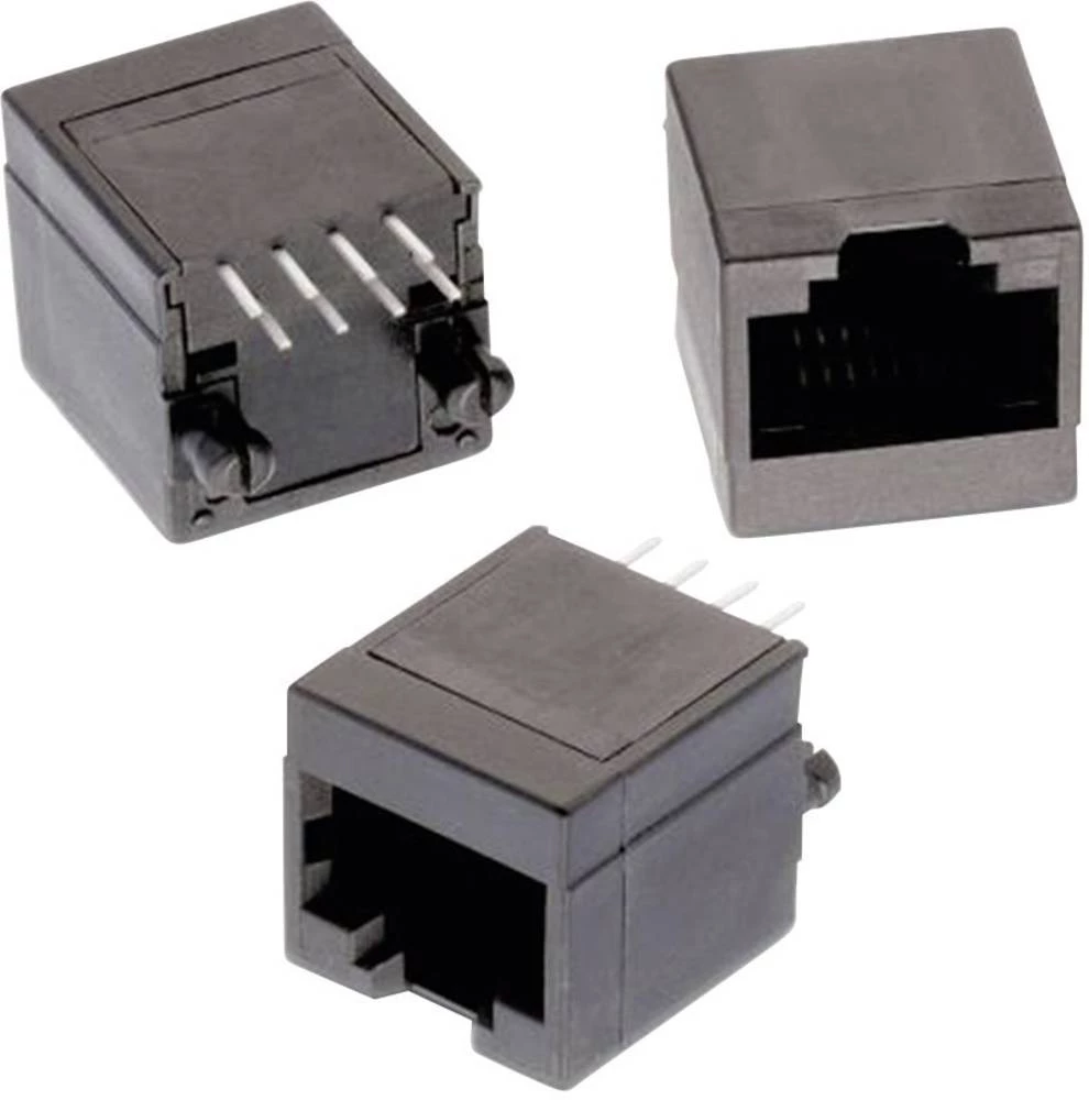 Modularni utikač, nezaštićen 8P8C WR-MJ, vertikalna ugradnja, polovi: 8P8C, crni, Würth Elektronik 615008138021 1 kom slika