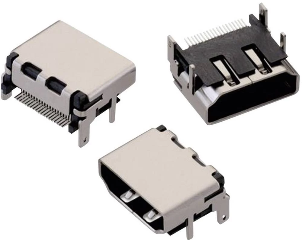 HDMI konektor utičnica, ugradbena, horizontalna, crne boje Würth Elektronik WR-COM 1 kom. slika