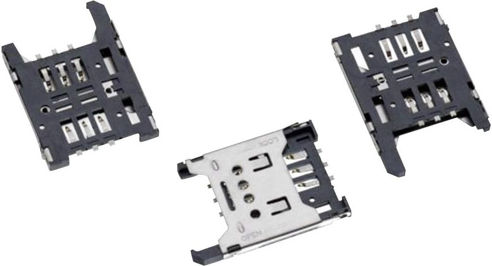 WR-CRD SIM utor za karticu (Mini SIM) sa poklopcem, broj polova: 6, Würth Elektronik sadržaj: 1 kom slika