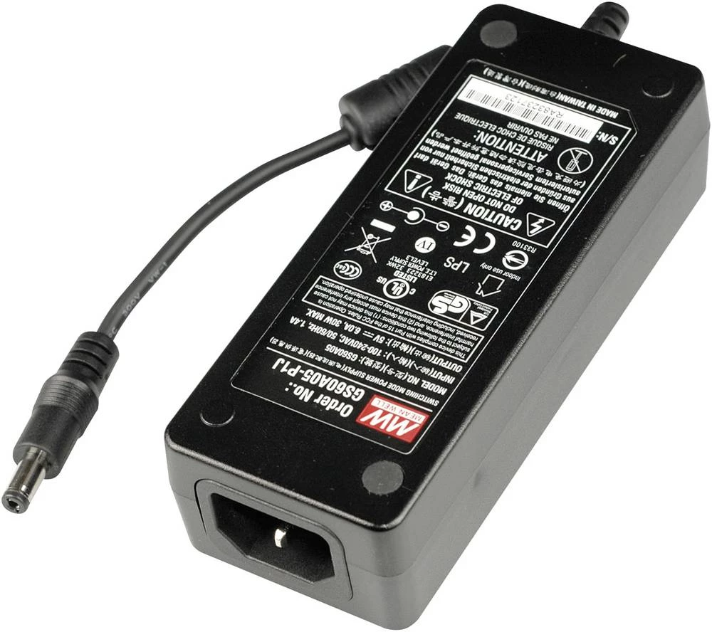 Stolni napajač s fiksnim naponom Mean Well GS60A05-P1J 5 V/DC 6 A 30 W slika