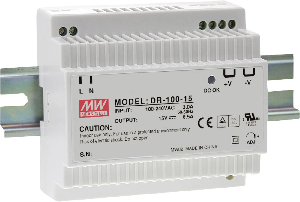 Napajač za profilne šine (DIN-letva) Mean Well DR-100-24 24 V/DC 4.2 A 100 W 1 x slika