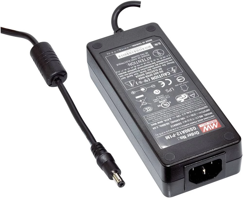 Stolni napajač s fiksnim naponom Mean Well GS90A12-P1M 12 V/DC 6.67 A 80 W slika
