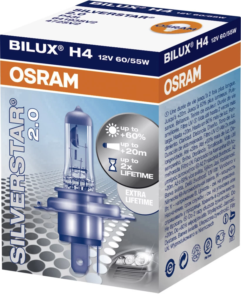 Halogena žarulja OSRAM Silverstar 2.0 H4 55/60 W slika