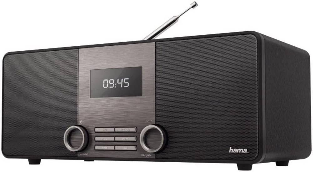 Internetski stolni radio DIR3010 Hama AUX, DAB+, internetski radio, UKV, USB funkcija punjenja baterije, Spotify crna slika