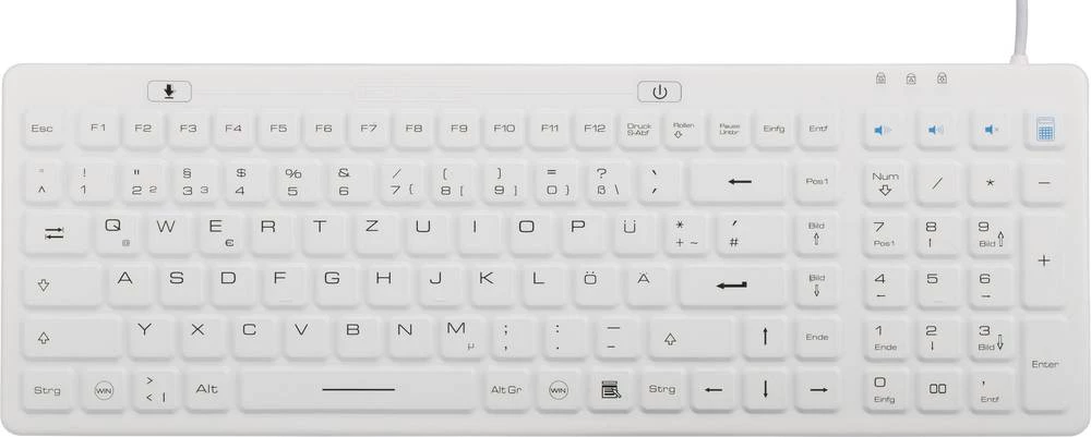 IP 68 industrijska USB tipkovnica Renkforce bijela, zaštićena od prskanja vode, zaštita od prašine slika