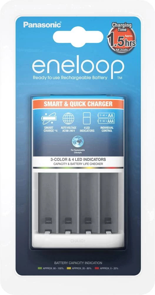 Punjač za okrugle baterije NiMH Panasonic BQ-CC55E micro (AAA), mignon (AA) slika