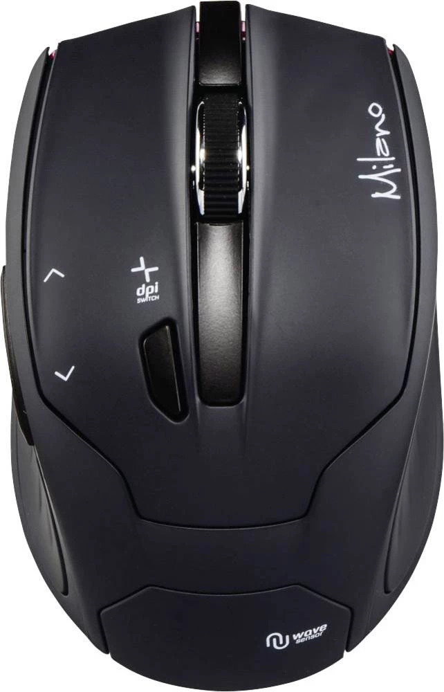 Bežični miš optički MILANO Hama ugrađeni kotač, crna slika