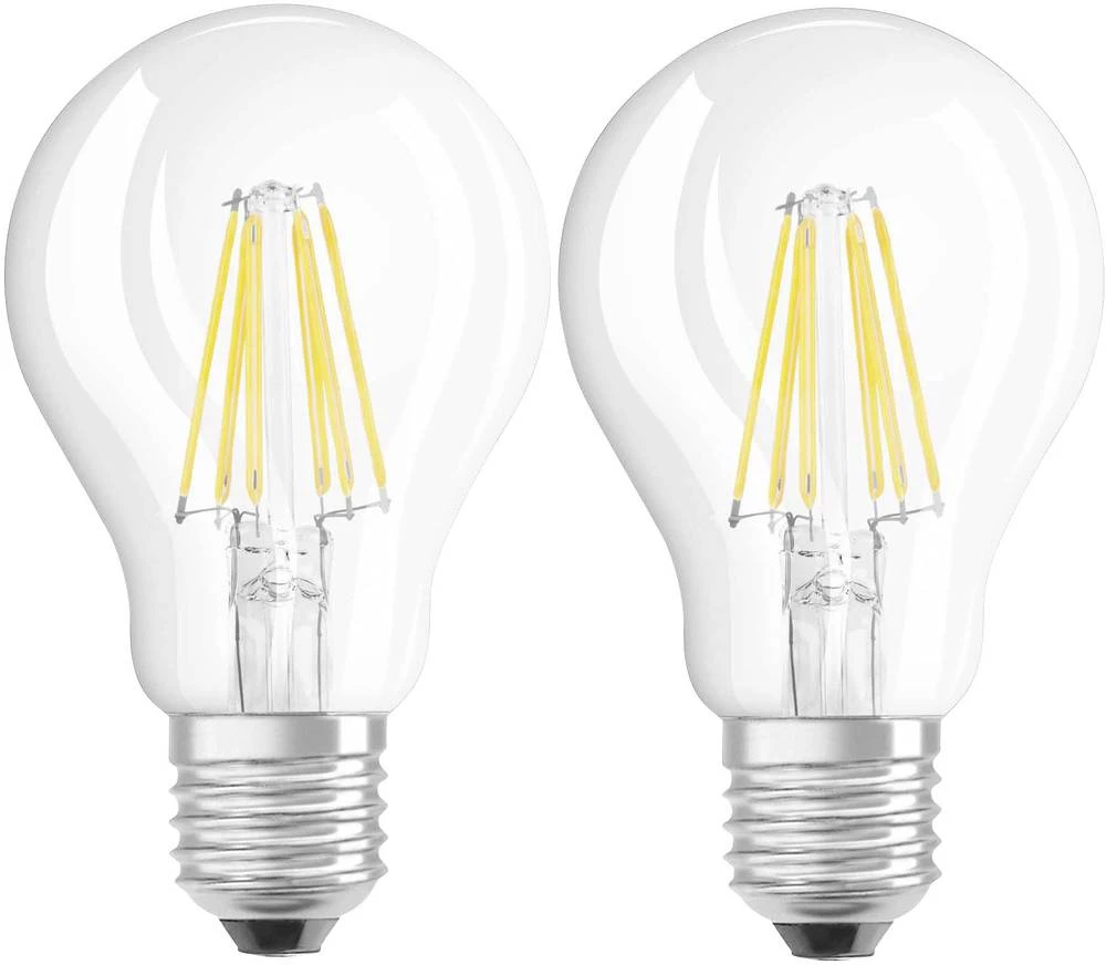 LED žarulja E27 klasičan oblik 7 W = 60 W toplo bijela (promjer x D) 60 mm x 105 mm KEU: A++ OSRAM sa žarnom niti 2 kom. slika