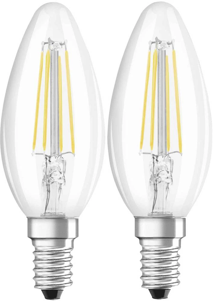 LED žarulja E14 oblik svijeće 4 W = 40 W toplo bijela (promjer x D) 35 mm x 97 mm KEU: A++ OSRAM sa žarnom niti 2 kom.